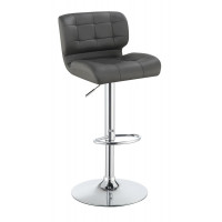 Coaster Furniture 100545 Upholstered Adjustable Bar Stools Chrome and Grey (Set of 2)
